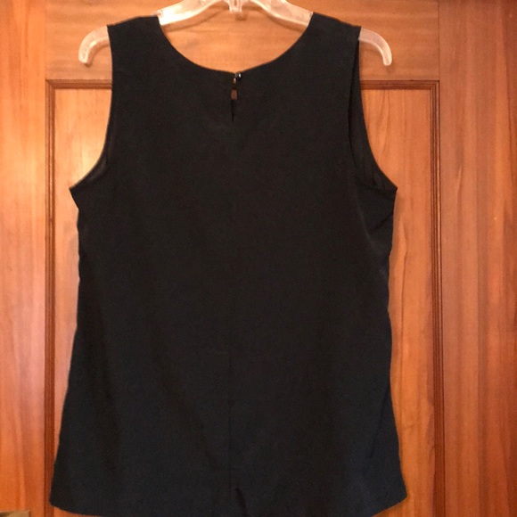 Merona, Blouse, CrewNeck, Slvless; Black, Pleated - Picture 2 of 3